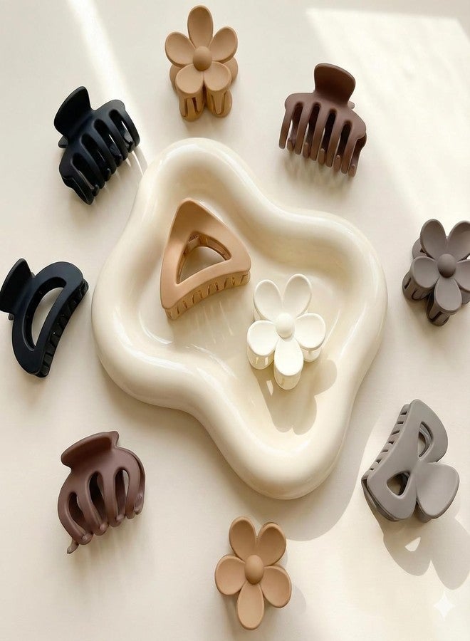 Chictresses Mini Hair Clips Set of 8 for Girls, Teens & Women | Korean Style Cute Claw Clips | Lightweight Non-Slip Hair Accessories for Daily Use (Brown) - Image 3