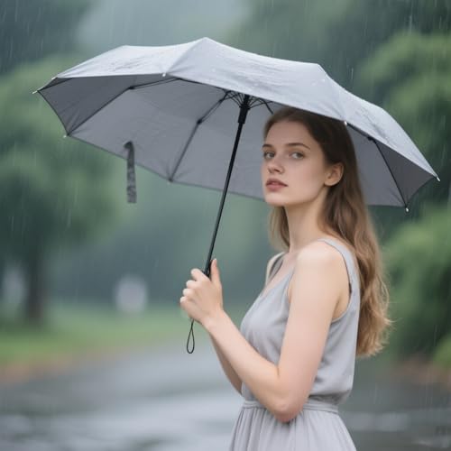 SIEPASA Windproof Travel Compact Umbrella-Automatic Umbrellas for Rain-Compact Folding Umbrella, Travel Umbrella Compact, Small Portable Windproof Umbrellas for Men and Women. (Grey) - Image 5