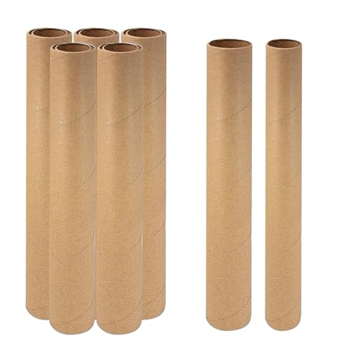 QoTang 12 PCS Cardboard Tubes for Crafts Two Size, Empty Toilet Paper Rolls for Art Projects, DIY Brown Crafting Paper Roll for Classrooms Dioramas Decorations, 5pcs 1.37x15.7In and 5pcs 1.77x15.7In - Image 1