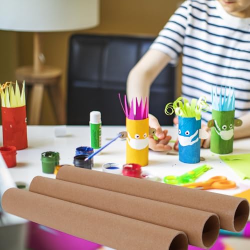QoTang 12 PCS Cardboard Tubes for Crafts Two Size, Empty Toilet Paper Rolls for Art Projects, DIY Brown Crafting Paper Roll for Classrooms Dioramas Decorations, 5pcs 1.37x15.7In and 5pcs 1.77x15.7In - Image 5