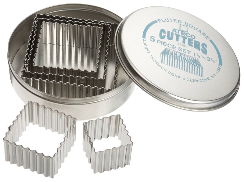 Ateco 5 pc Fluted Square Cutter Set