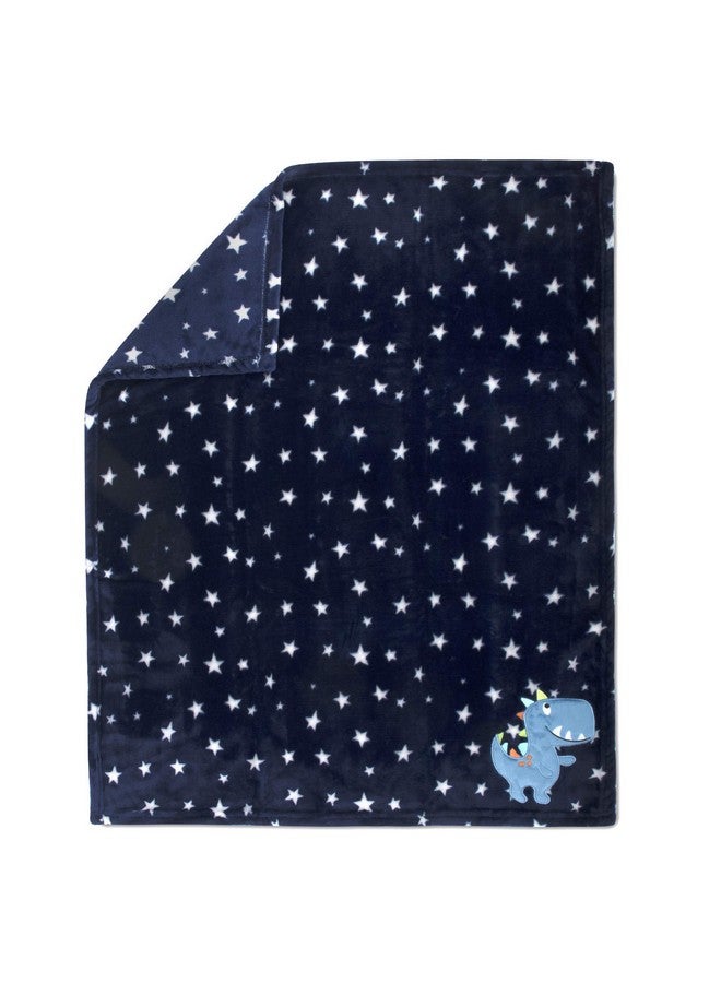 Baby Essentials Plush Fleece Throw and Receiving Baby Blankets for Boys and Girls 30x36 (Blue Dino) - Image 5