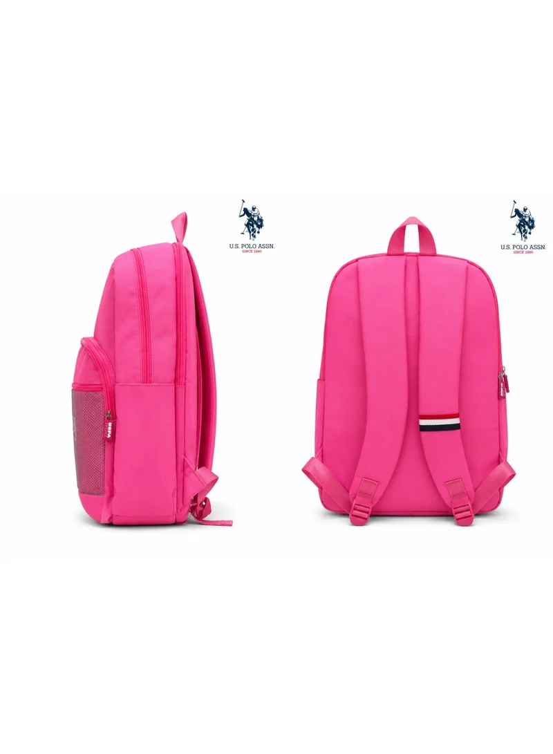 U.S. Polo Assn.  U.S. Polo Assn. Classic Hot Pink Sport Mesh Pocket Backpack for School and Office MultiCompartment Bag for Campus  | Best Price UAE