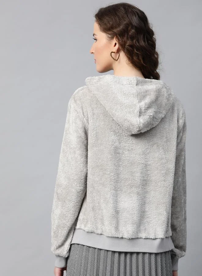 SASSAFRAS Regular Fit Faux Fur Hoodie by Styli