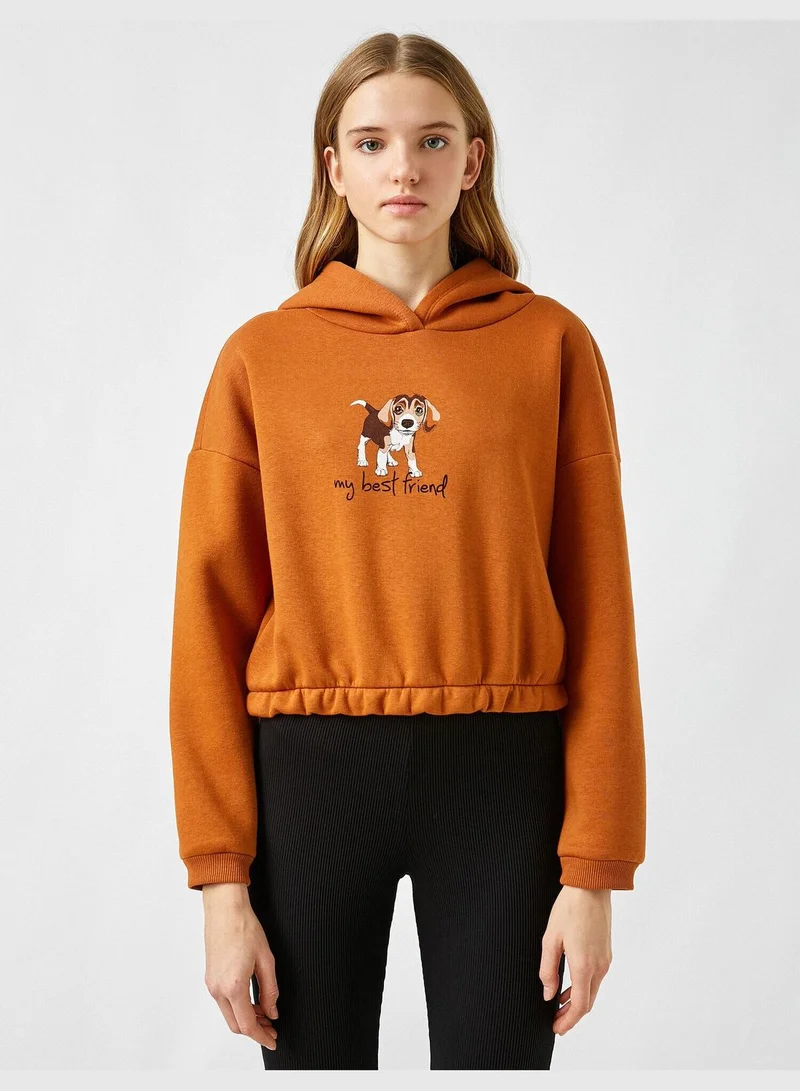 KOTON Hoodie Printed Sweatshirt