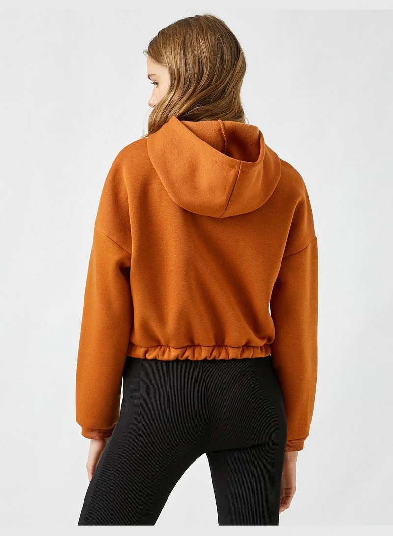 KOTON Hoodie Printed Sweatshirt