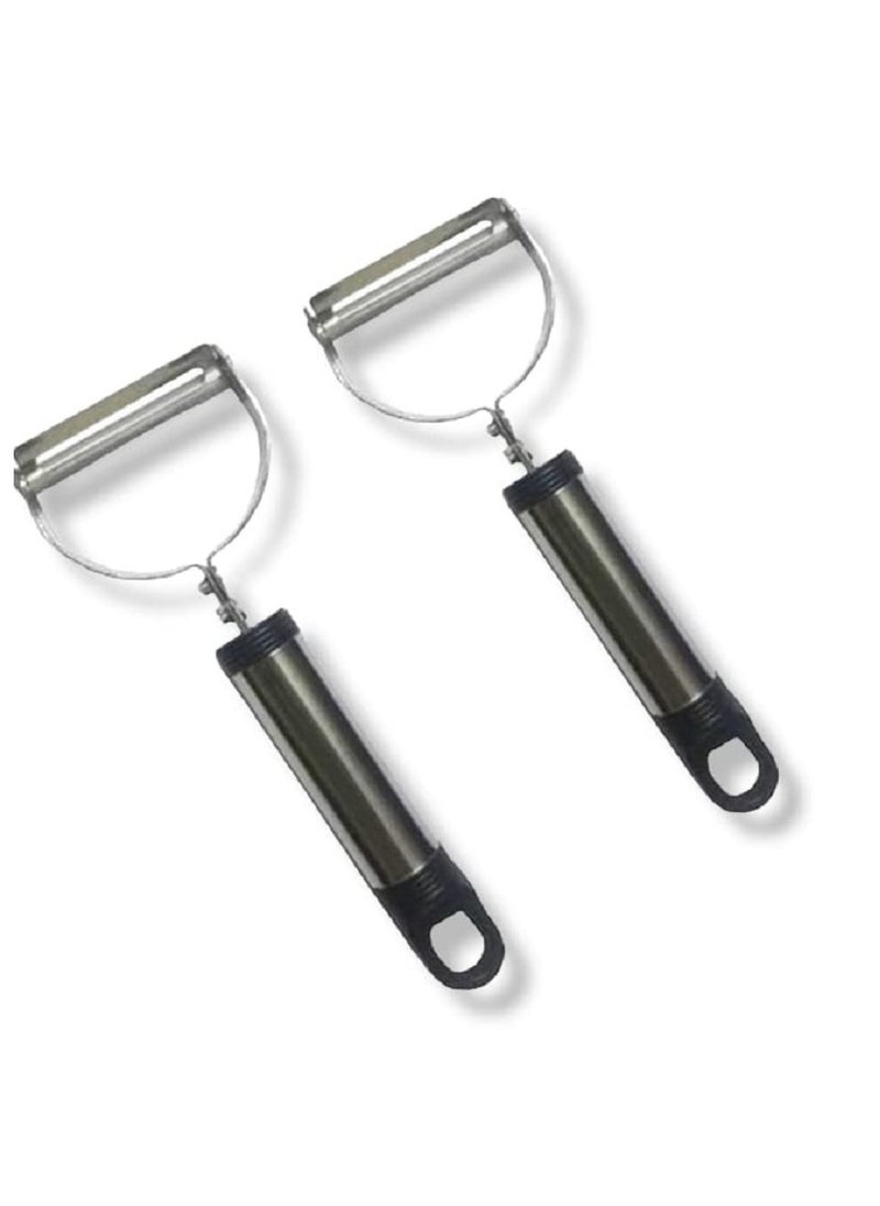 Generic Metal Vegetable and Potato Peeler for Kitchen - Stainless Steel Rotating Peeler for Vegetables, Potatoes, and Fruits - with Comfortable Non-Slip Handle and Sharp Blade - Good Grip and Durable  - Image 1