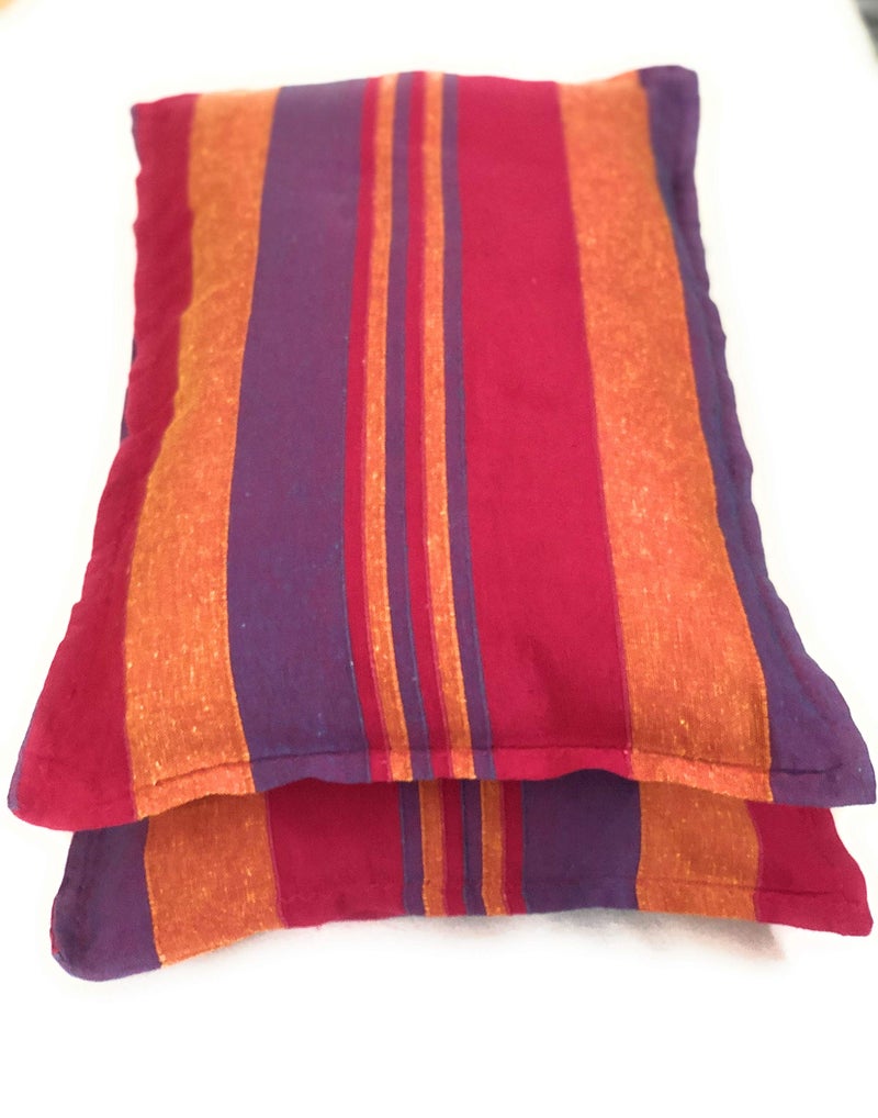 RANGBHAR Handloom Cotton Pillow Covers, Set of 2 Cotton Pillow Covers, Striped, 18 x 27 inch, Pink 250 - Image 2