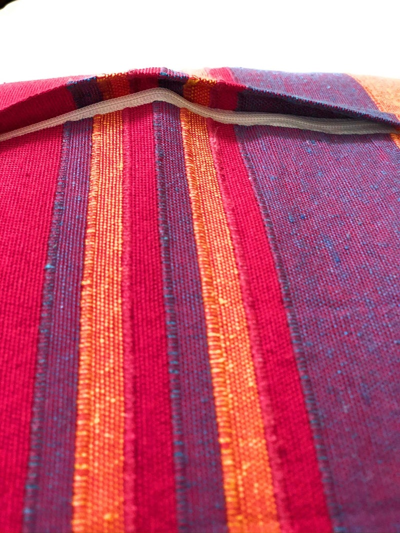 RANGBHAR Handloom Cotton Pillow Covers, Set of 2 Cotton Pillow Covers, Striped, 18 x 27 inch, Pink 250 - Image 5