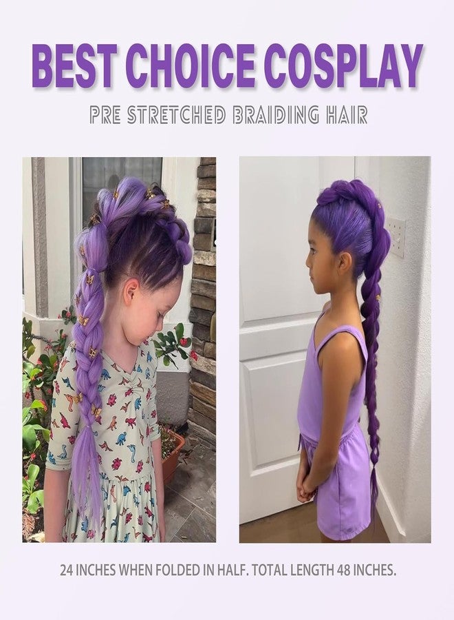 SQUISHCO Purple Hair Extensions, Vibrant Purple Hair Wig With 4 Golden Butterfly Clips, Suitable For Cosplay, Fashion Events And Social Media Styling - Image 2