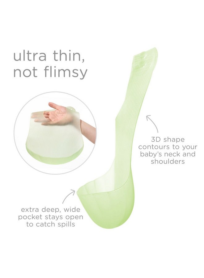 Olababy Fold N Go Silicone Baby Bib w Travel Case | Soft, Lightweight, Waterproof Bibs for Infants & Toddlers | BPA Free (1 Bib + 1 Travel Case, Pearl) - Image 3