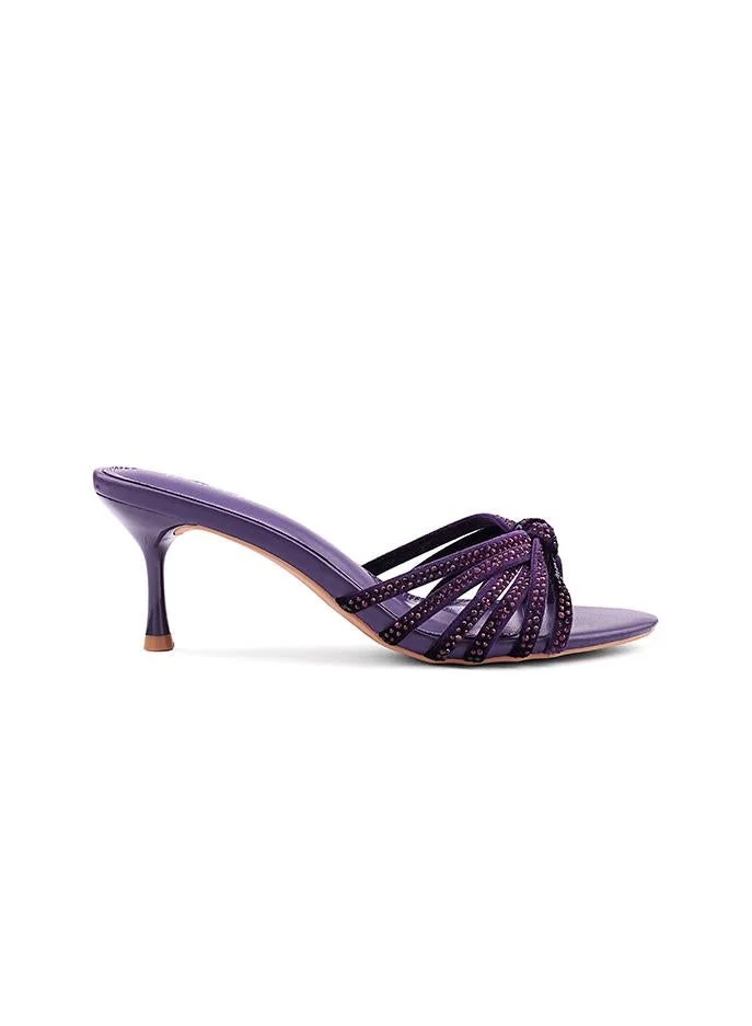أيقون Elegant Night Purple heel slipper with smooth finish and comfortable fit.