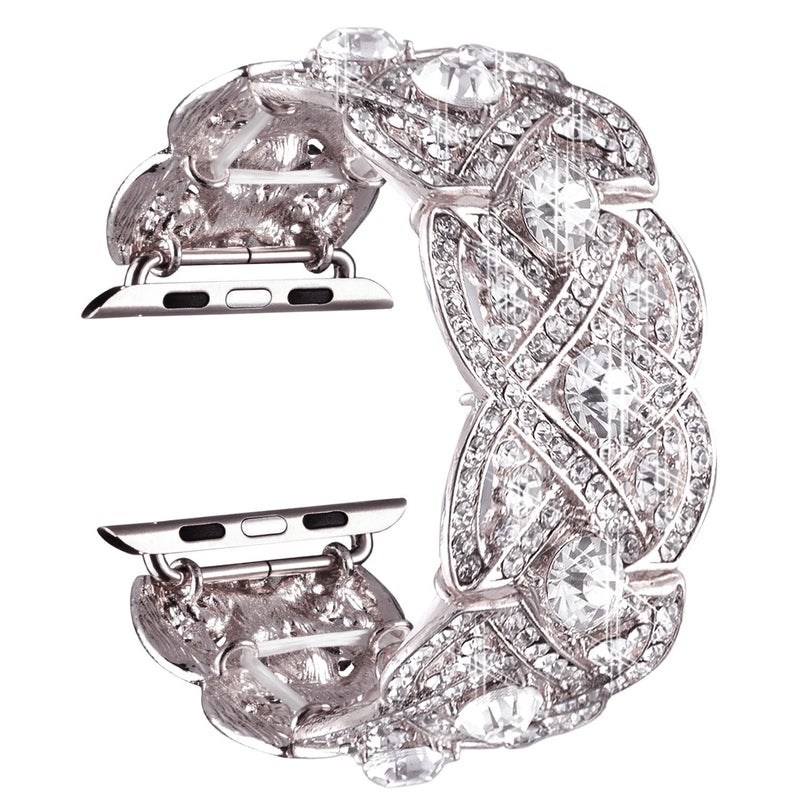 VIQIV Bling Bands Compatible with Apple Watch Ultra Band 38mm 40mm 41mm 42mm 44mm 45mm 49mm Iwatch Series SE 9 8 7 6 5 4 3 2 1 Diamond Rhinestone Stainless Steel Metal Bracelet Wristband Strap for - Image 2