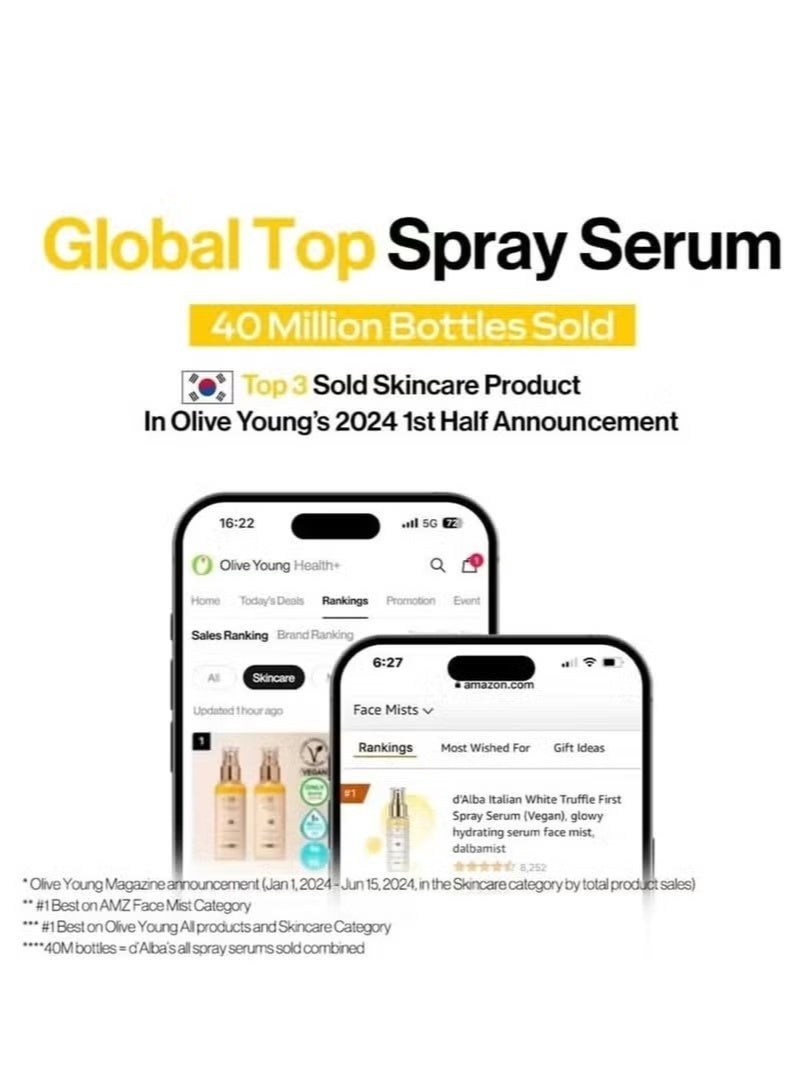 d'alba Piedmont White Truffle First Spray Serum (Vegan), glowy hydrating serum face mist, dalbamist, Pack Of 1, 3.38 fl oz - Image 5