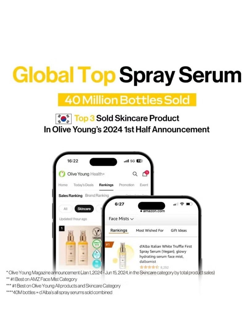 d'alba Piedmont White Truffle First Spray Serum (Vegan), glowy hydrating serum face mist, dalbamist, Pack Of 1, 3.38 fl oz - Image 4