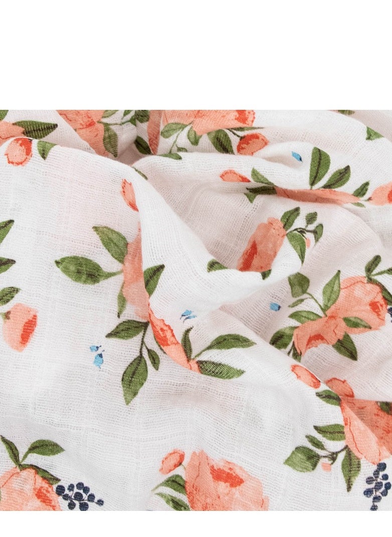 little unicorn Cotton Muslin Sqaures 4-Pack Watercolor Roses 2  - Image 2