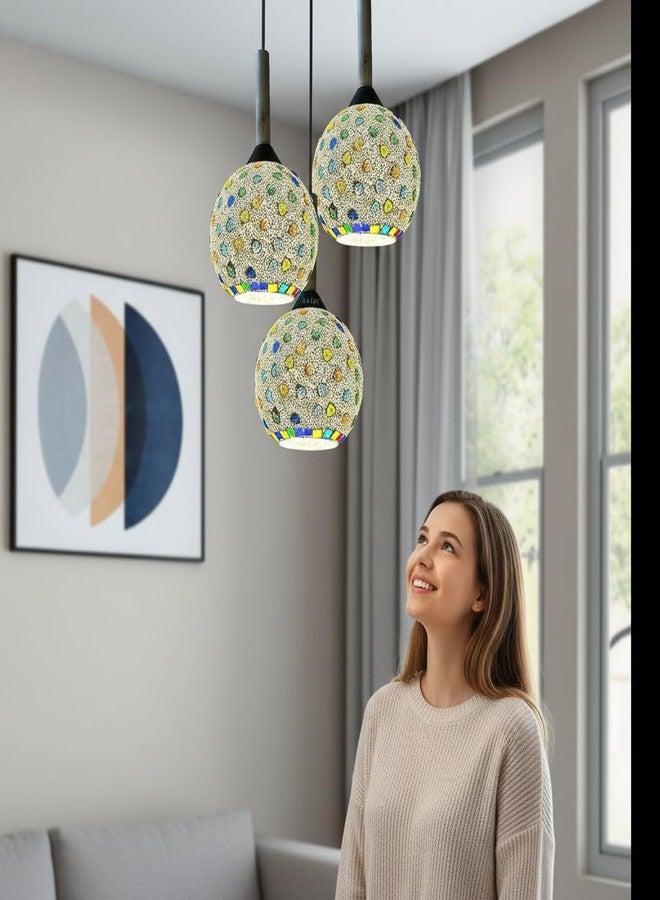 Cruv Handicrafted Pendant Light for Kicthen Island, Bedroom lamp, Over Dining Table Hanging Lights and Decoration lamp (Round) - Image 1