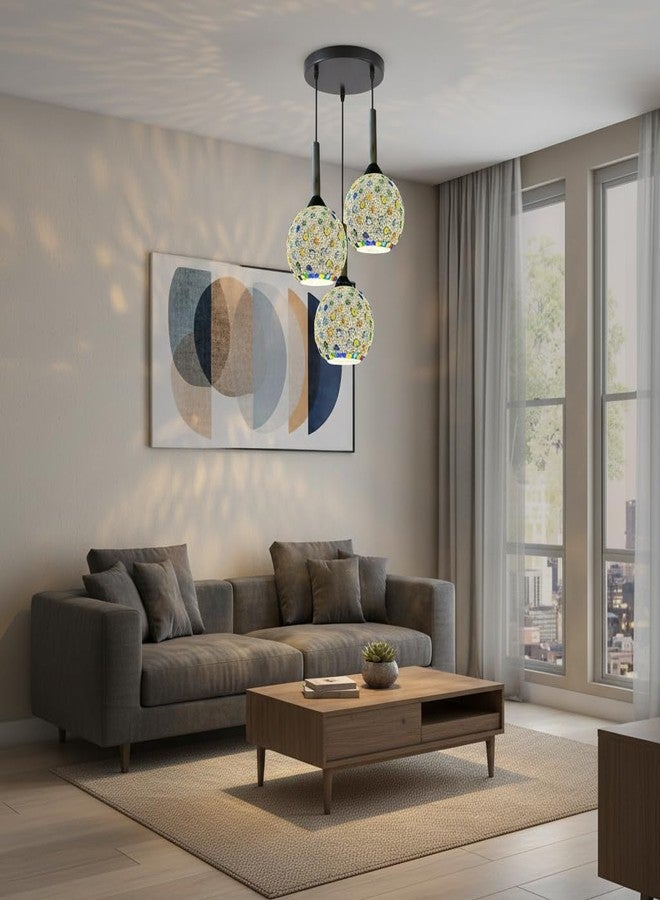Cruv Handicrafted Pendant Light for Kicthen Island, Bedroom lamp, Over Dining Table Hanging Lights and Decoration lamp (Round) - Image 3