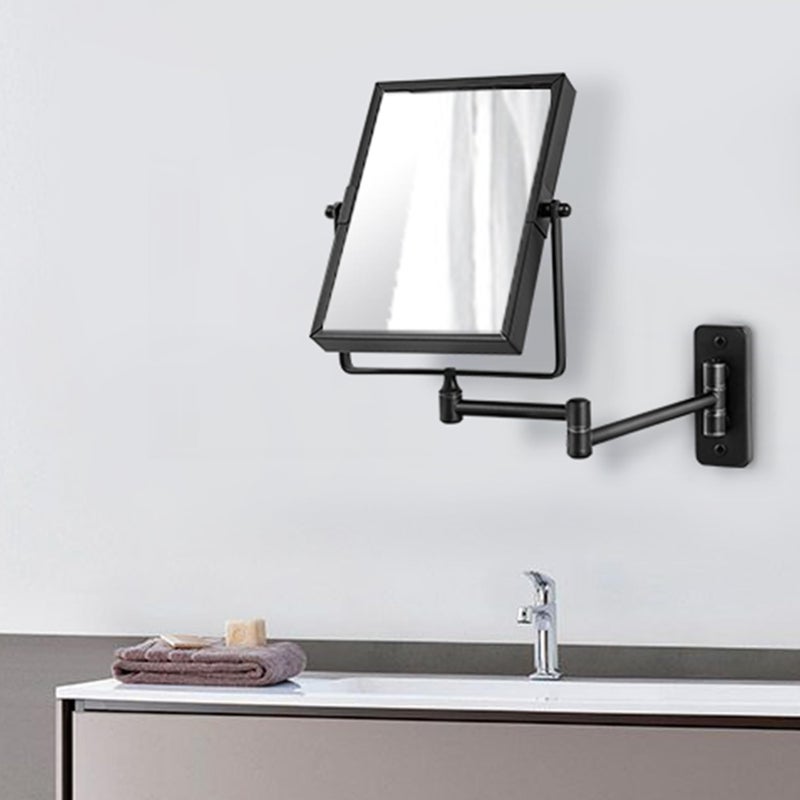 QiMH 3X Magnified Wall Mounted Mirror, Rectangular 8x6 Inch with Extendable Arm | Double-Sided Swivel Bathroom Shaving Vanity Mirror - Image 5