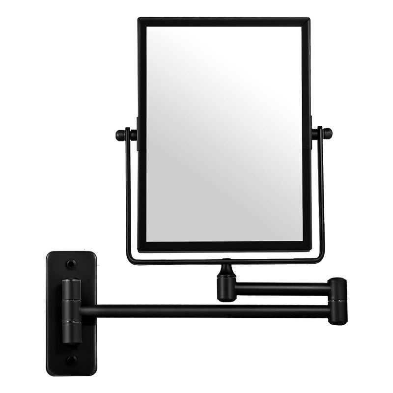 QiMH 3X Magnified Wall Mounted Mirror, Rectangular 8x6 Inch with Extendable Arm | Double-Sided Swivel Bathroom Shaving Vanity Mirror - Image 1