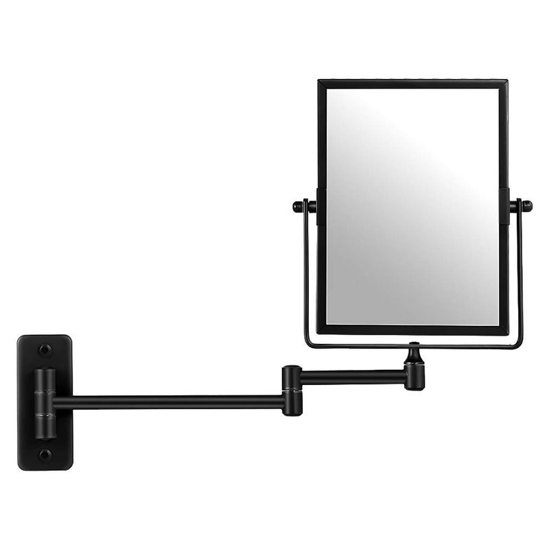 QiMH 3X Magnified Wall Mounted Mirror, Rectangular 8x6 Inch with Extendable Arm | Double-Sided Swivel Bathroom Shaving Vanity Mirror - Image 2