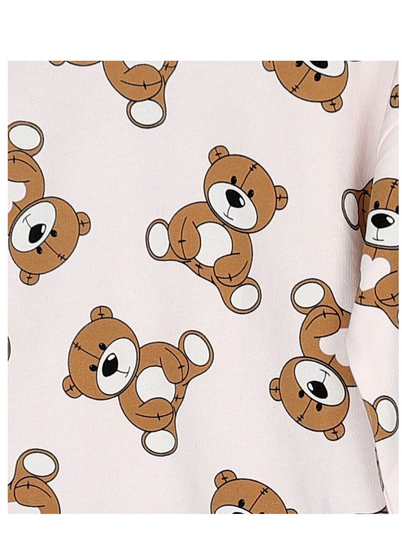 AIKO AIKO-Girls Sweat Top and Jogger Set with Bear Pattern 
-18-24M - Image 4