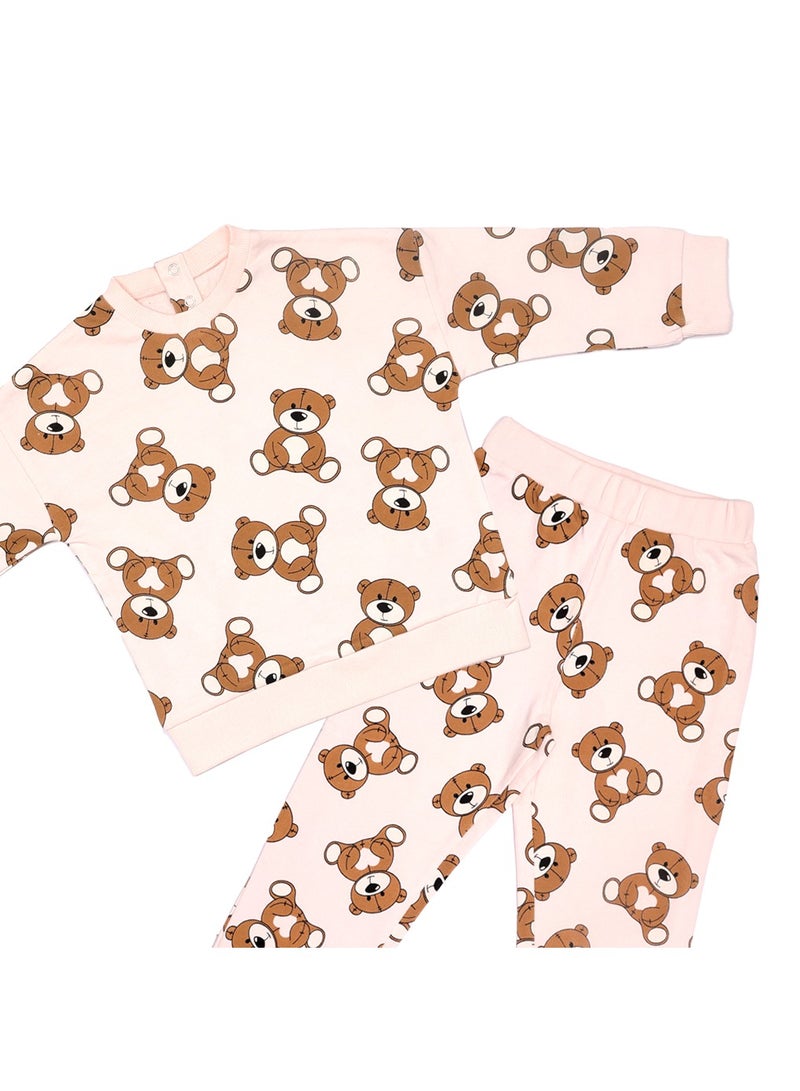 AIKO AIKO-Girls Sweat Top and Jogger Set with Bear Pattern 
-18-24M - Image 3