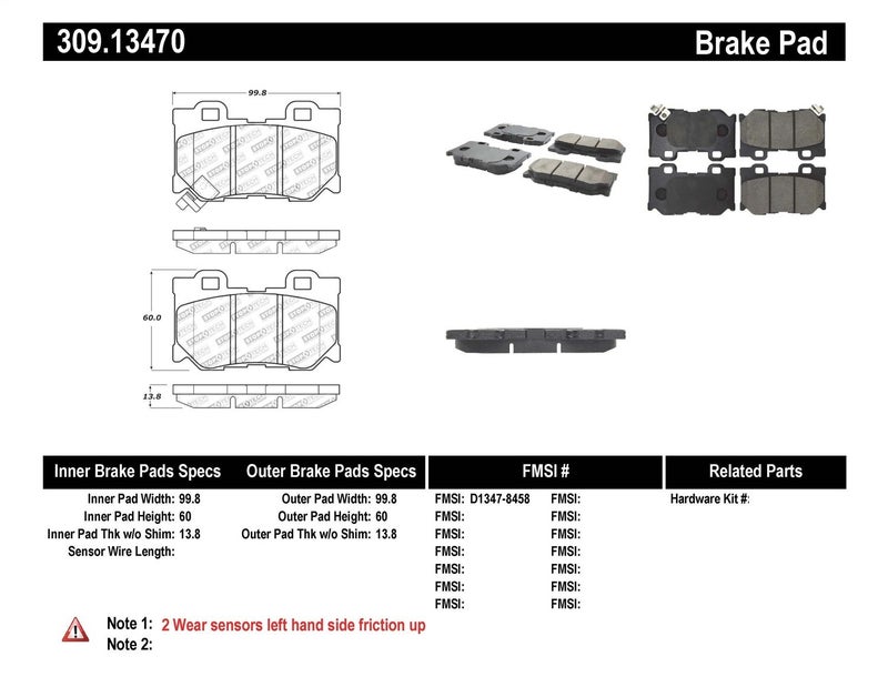 StopTech 309.13470 Sport Brake Pads with Shims and Hardware - Image 5