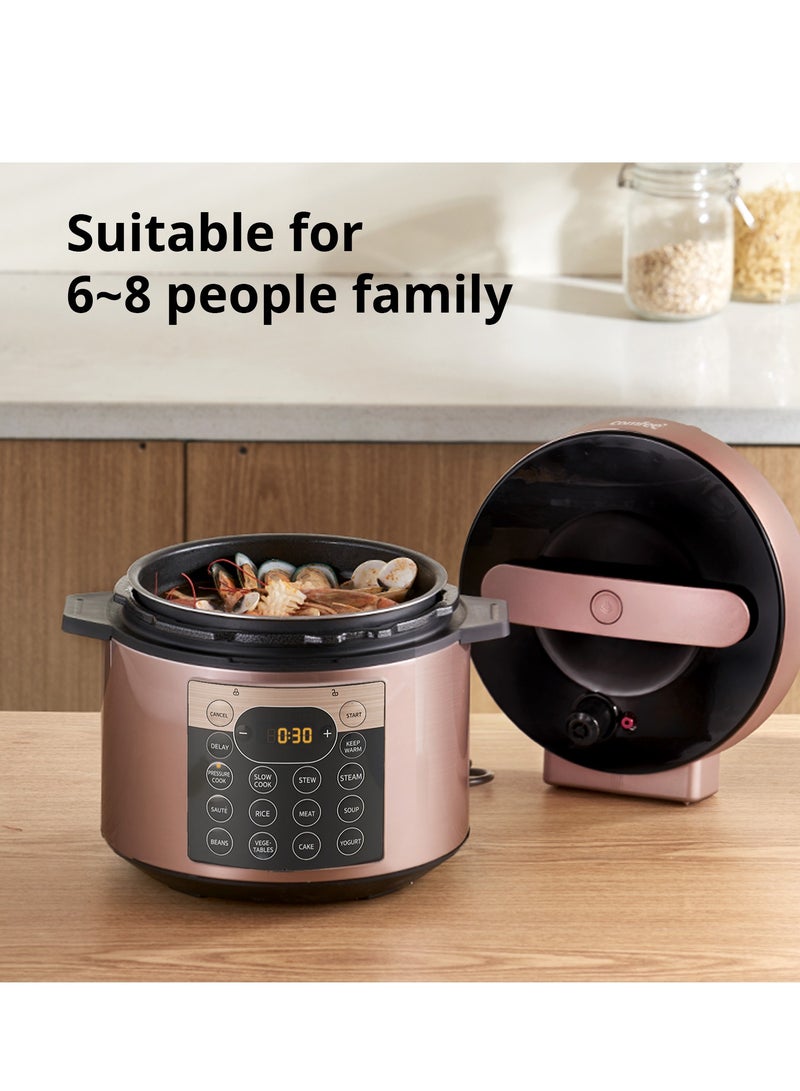 COMFEE' Electric Pressure Cooker 6L, 12-in-1 Multi Cooker with Safety Design, Rice Cooker, Slow Cooker, Saute Pot, Yogurt maker 1000W, Stainless Steel pressure cooker for 6-8 family - Image 3