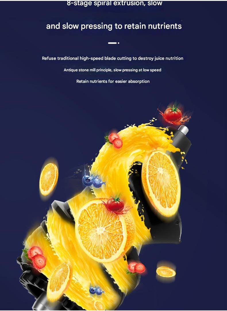 SAVTM Slow Juicer | 250W High-End Cold Press Juicer | Stainless Steel | Juice & Pulp Separation | Ginger & Fruit Juicer | Compact & Durable Design  - Image 5
