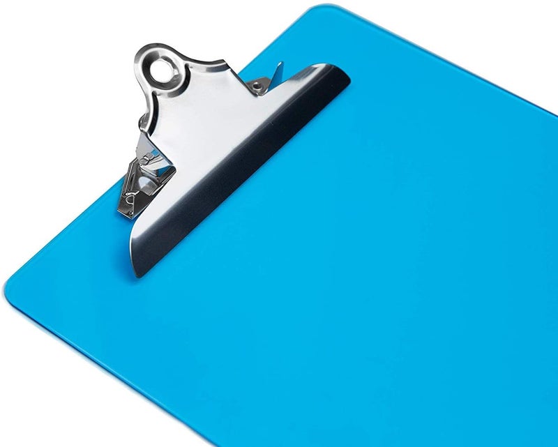 Office Solutions Direct Plastic Clipboards with Butterfly Clip Set of 6-12.5 x 9 Inch Multi Color Plastic Clipboards Bulk - Clear Clipboards Bulk Classroom Holds 100 Sheets, Acrylic Clipboard Clear 6 Pack - Image 3