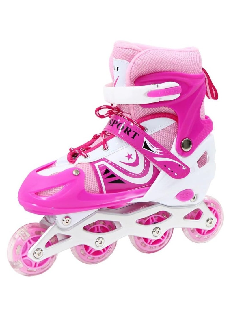 Generic SPORT Adjustable Roller Skate Shoes LED Light Single Row 4-Wheels  - Image 1