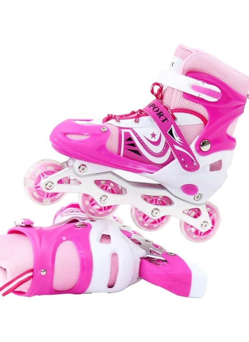 Generic SPORT Adjustable Roller Skate Shoes LED Light Single Row 4-Wheels  - Image 2