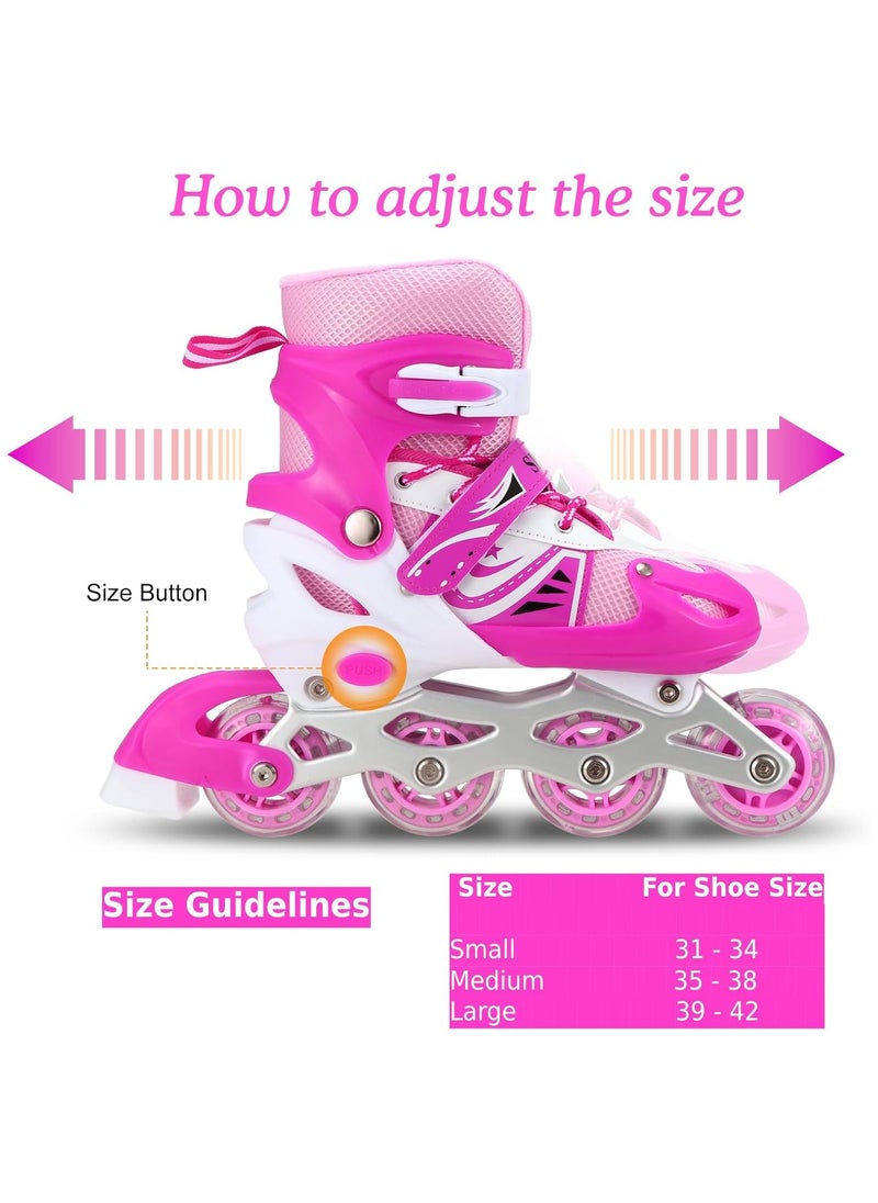 Generic SPORT Adjustable Roller Skate Shoes LED Light Single Row 4-Wheels  - Image 5