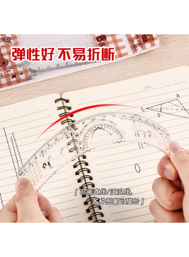 HELPS Four-piece Set Of 20cm Plastic Transparent High-value Hard Rule Triangle Learning Supplies For Primary School Students - Image 4