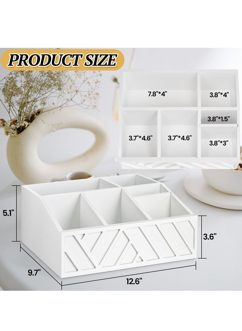 XiuWoo Coffee Station Organizer, Coffee Bar Organizer for Counter,Wood Coffee Pods Holder Storage Basket Coffee Bar Accessories Organizer,Coffee Bar Decor Bin Box for Sugar, Tea, Espresso, Cups White  - Image 4