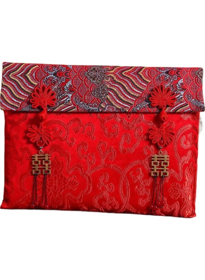 June Bride Large Red Envelope, Ten Thousand Yuan Lucky Money Version, Wedding, Business Opening, Birthday, Longevity Celebration, Gift-Giving, Graduation, High-End Fabric Wedding, Changing Mouth - Image 3