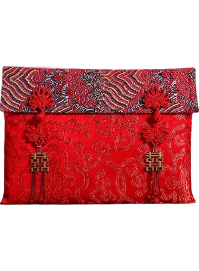 June Bride Large Red Envelope, Ten Thousand Yuan Lucky Money Version, Wedding, Business Opening, Birthday, Longevity Celebration, Gift-Giving, Graduation, High-End Fabric Wedding, Changing Mouth - Image 1