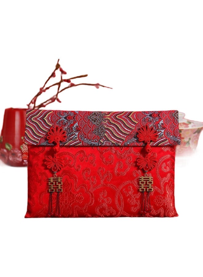 June Bride Large Red Envelope, Ten Thousand Yuan Lucky Money Version, Wedding, Business Opening, Birthday, Longevity Celebration, Gift-Giving, Graduation, High-End Fabric Wedding, Changing Mouth - Image 2