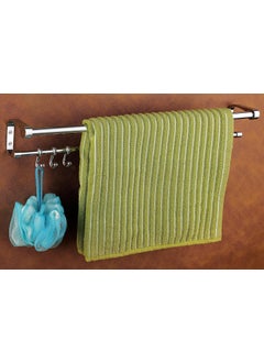 iSTAR iSTAR L Shape Double Rod Towel Rod Silver Towel Holder 24 inch Longer 2 Bar Towel Rod Stand (Stainless Steel) (Pack of 1)  - Image 1