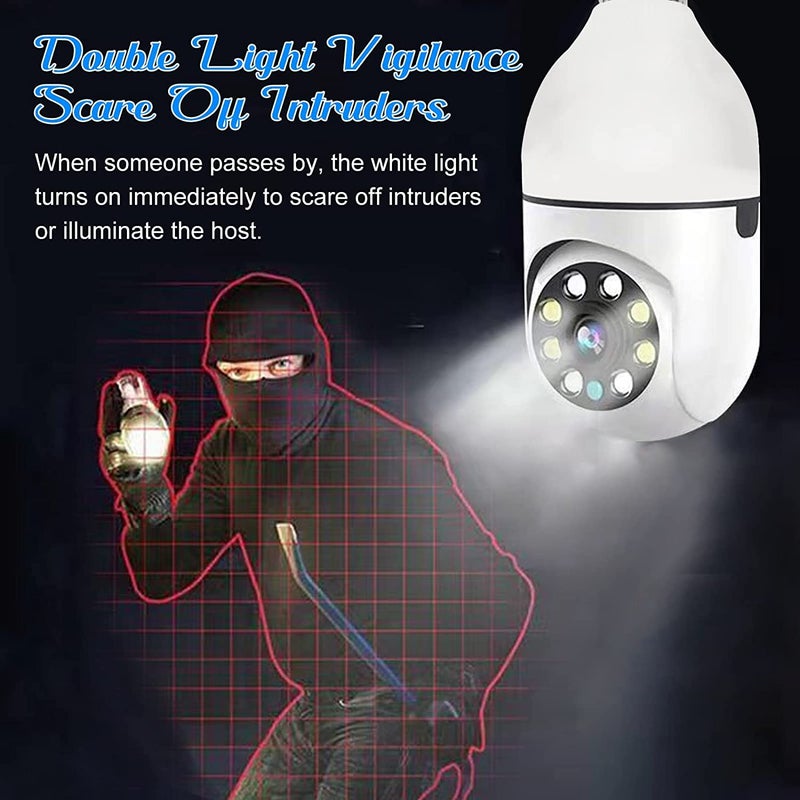 SIOVS WiFi CCTV Camera 1080p Wireless Bulb Shape PTZ V380 Pro Indoor 360 Smart Home Security Camera Light Vision 24x7 Continuous Recording with Motion Sensor LED  - Image 2