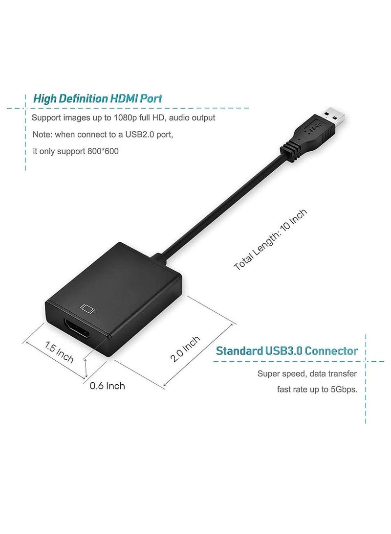 TIGER USB to HDMI Adapter, USB 3.0 to HDMI Cable Multi-Display Video Converter for PC, Laptop, Windows 7/8/10, Desktop, Monitor, Projector. HDTV [Not Compatible with Mac or Chromebook] - Image 2