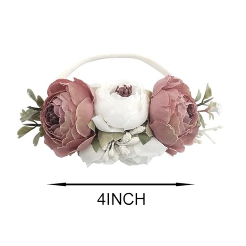 BGFKS Baby Girl Tutu Dress Elegant Lace Pom Pom Flutter Sleeve with Flower Headband Set(Dusty Rose,2T) - Image 2