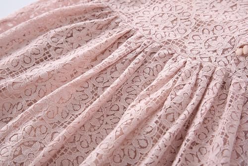 BGFKS Baby Girl Tutu Dress Elegant Lace Pom Pom Flutter Sleeve with Flower Headband Set(Dusty Rose,2T) - Image 5