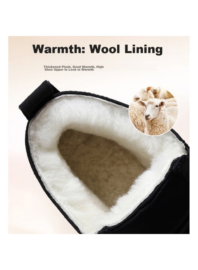 Anglerfish Winter Pure Wool Thickened Warm Old Beijing Cloth Shoes For Men, Casual Dad Cotton Shoes 22101, Coffee Color, Size 42 - Image 4