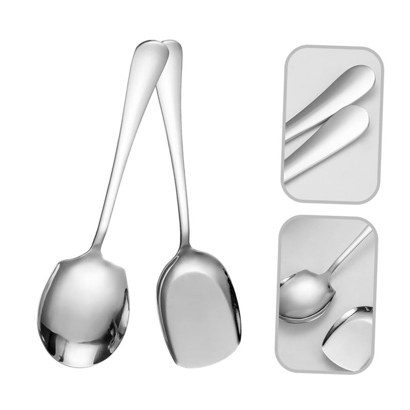 Stainless Steel Large Serving Spoon for Soup Hot Pot Buffet Banquet with Ergonomic Handle - Image 3