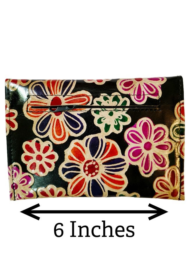 CLASSIQUE Shantiniketan Leather Clutch 6 Inch Multicolour (Black) - Image 2
