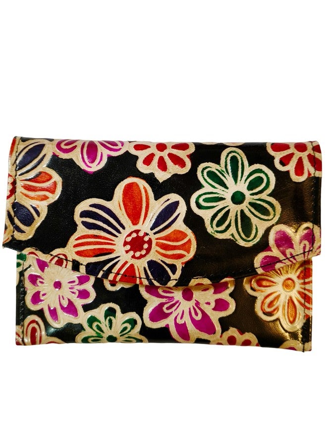 CLASSIQUE Shantiniketan Leather Clutch 6 Inch Multicolour (Black) - Image 1