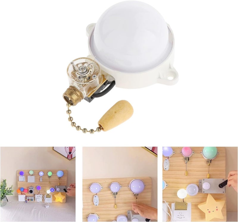 klarako Montessori Busy Board Material Kit Plug Socket Electrical Switch for Toddlers Educatiol Toy Learning Activities for Practical Skills Toy for Kids - Pull Light Large - Image 5