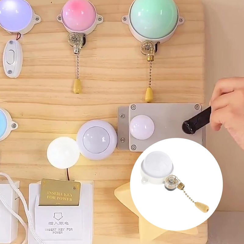 klarako Montessori Busy Board Material Kit Plug Socket Electrical Switch for Toddlers Educatiol Toy Learning Activities for Practical Skills Toy for Kids - Pull Light Large - Image 1